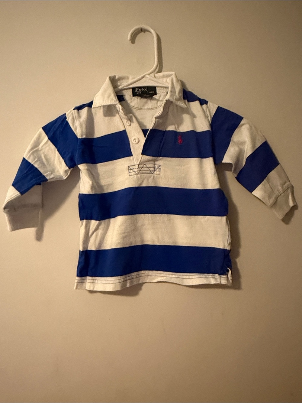 Polo by Ralph Lauren White & Blue Striped Rugby Polo for Kids